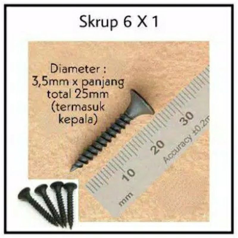 Skrup gypsum / sekrup gipsum ukuran 1