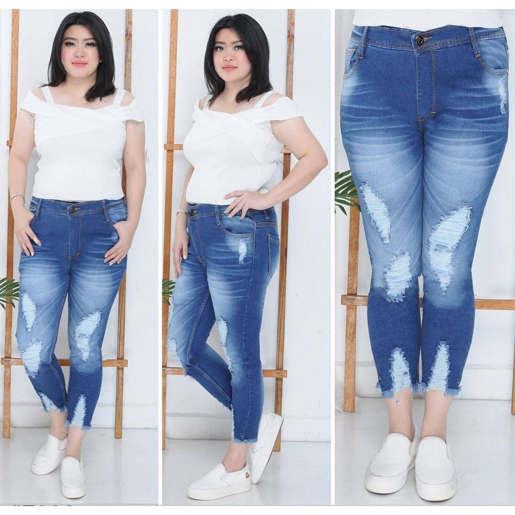  CELANA  WANITA 7 9 GABRIEL BIGSIZE JUMBO JEANS  MELAR SOBEK  