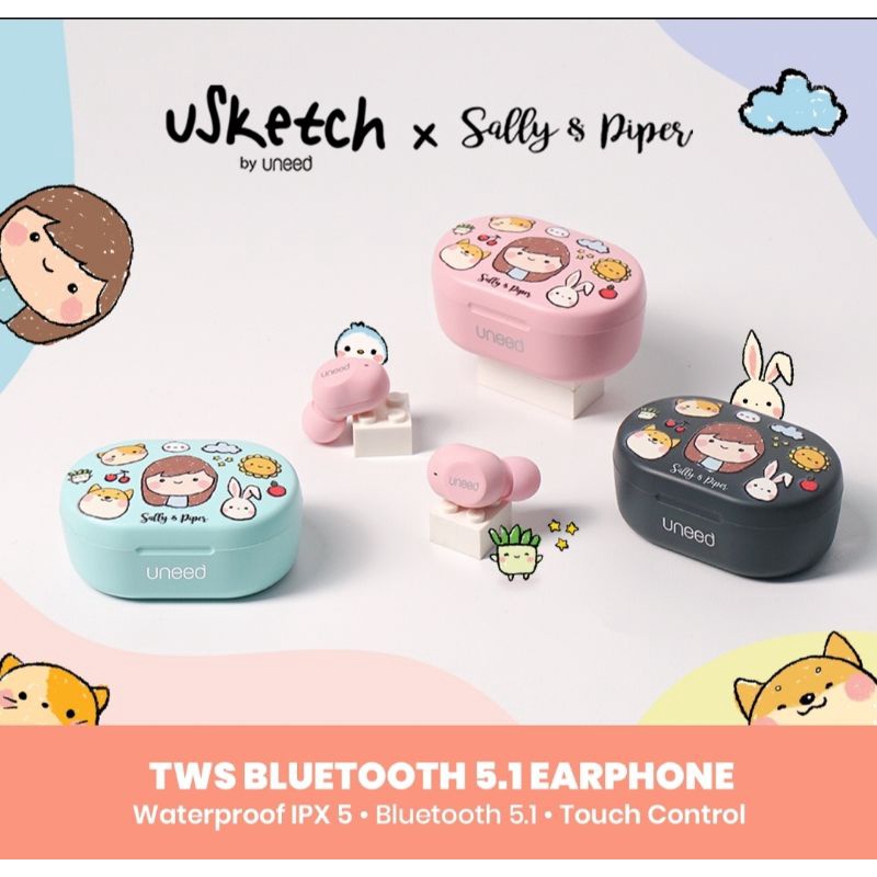 USketch by UNEED x Sally & Piper TWS Bluetooth 5.1 - sallyandpiper sallypiper