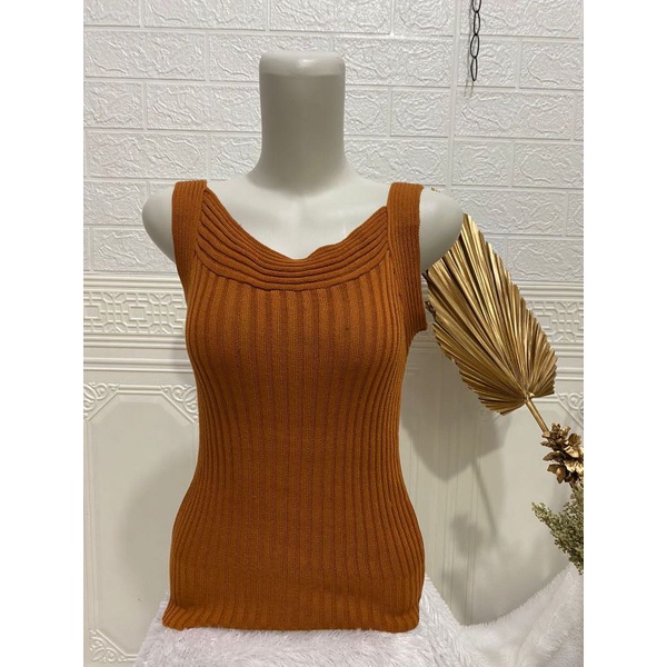 Atasan Rajut Wanita Tanktop Fashion Korea Terbaru