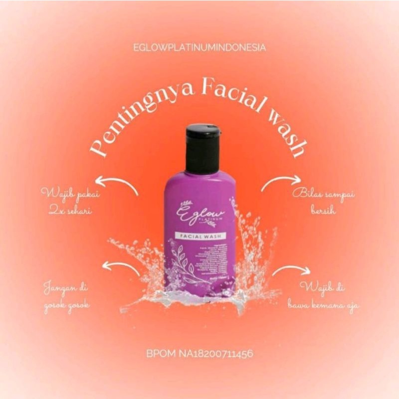 E-Glow Platinum Facial Wash Eceran