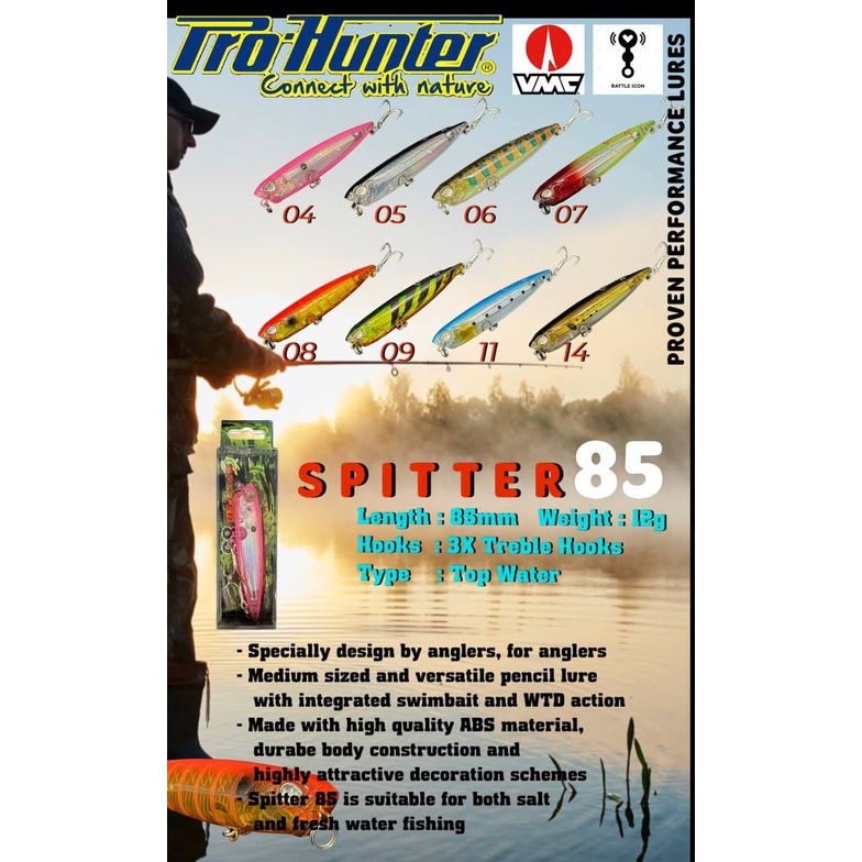 Lure PRO HUNTER SPITTER 85 (8.5cm / 12gram) TOP WATER