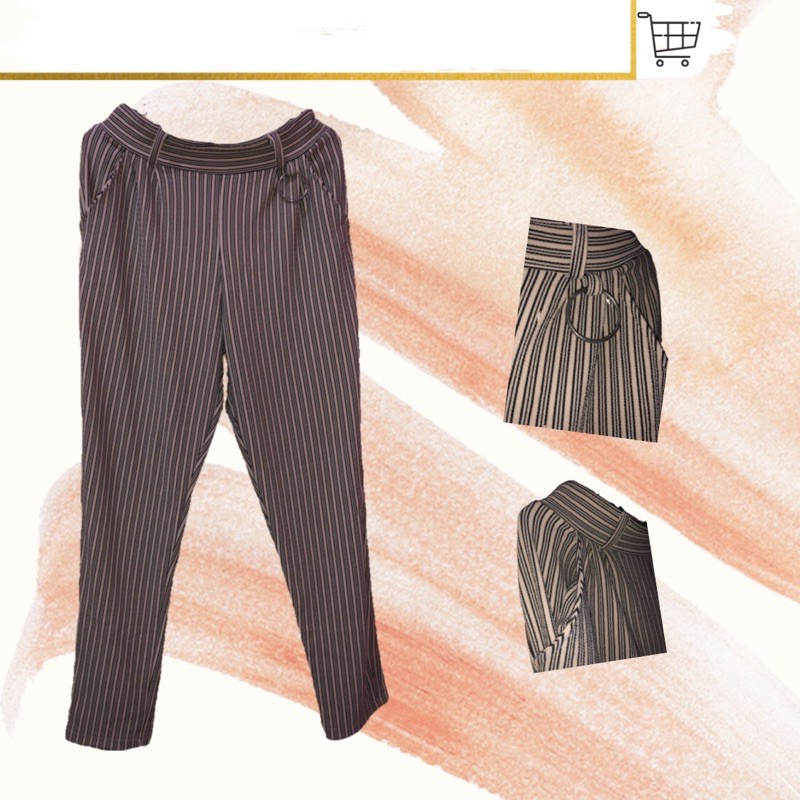 [PRELOVED] STRIPE PANTS JUMBO
