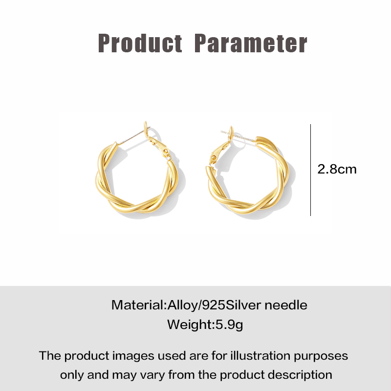 Anting Tusuk Sterling Silver 925 Bentuk Lingkaran Gaya Korea Untuk Wanita