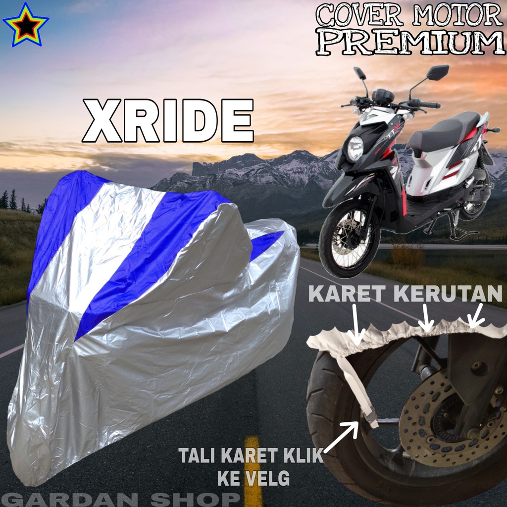 Sarung Motor XRIDE Silver BIRU Body Cover Penutup Motor Xride PREMIUM