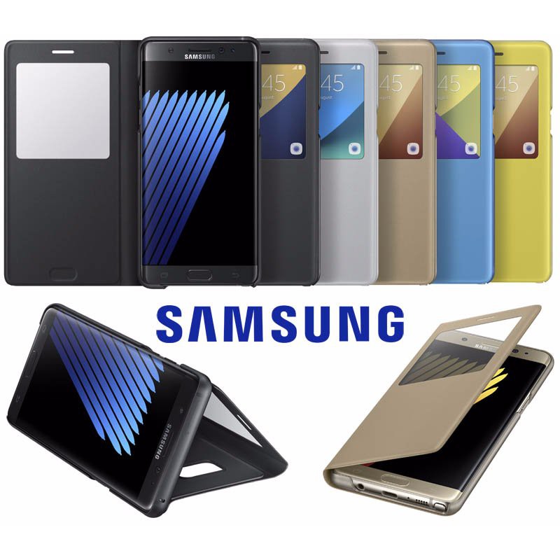 Original S-View Standing Flip Cover Case Samsung Galaxy Note FE - Note 7 Ori Wallet