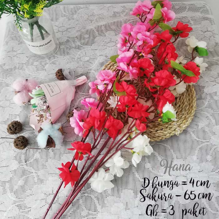 Bunga Sakura artificial/bunga plastik dekorasi rumah/bunga plastik