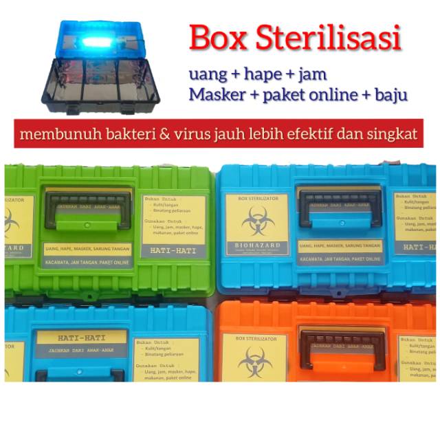 Box Sterilizator UVC, Box Uang, Box Kasir, Box Sterilizator Uang, Masker, Jam, Hape 10-30 menit saja