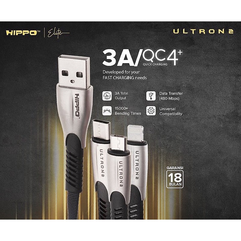 Hippo Kabel Data Ultron 2 100CM Micro/Type C