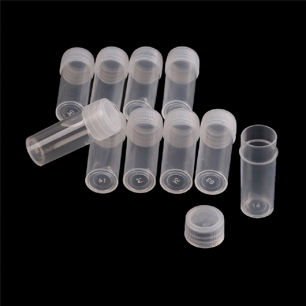 10 Pcs Botol Sampel Penyimpanan Bahan Plastik Ukuran 5ml