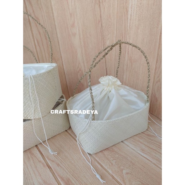 TAS PARCEL KOTAK ANYAMAN // TAS PANDAN MENDONG HAMPERS