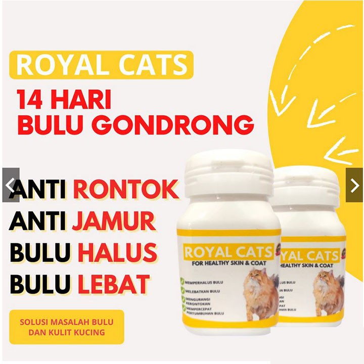 Vitamin Bulu Kucing ROYAL CATS Lebat Panjang Halus Mengkilat Supplemen cat