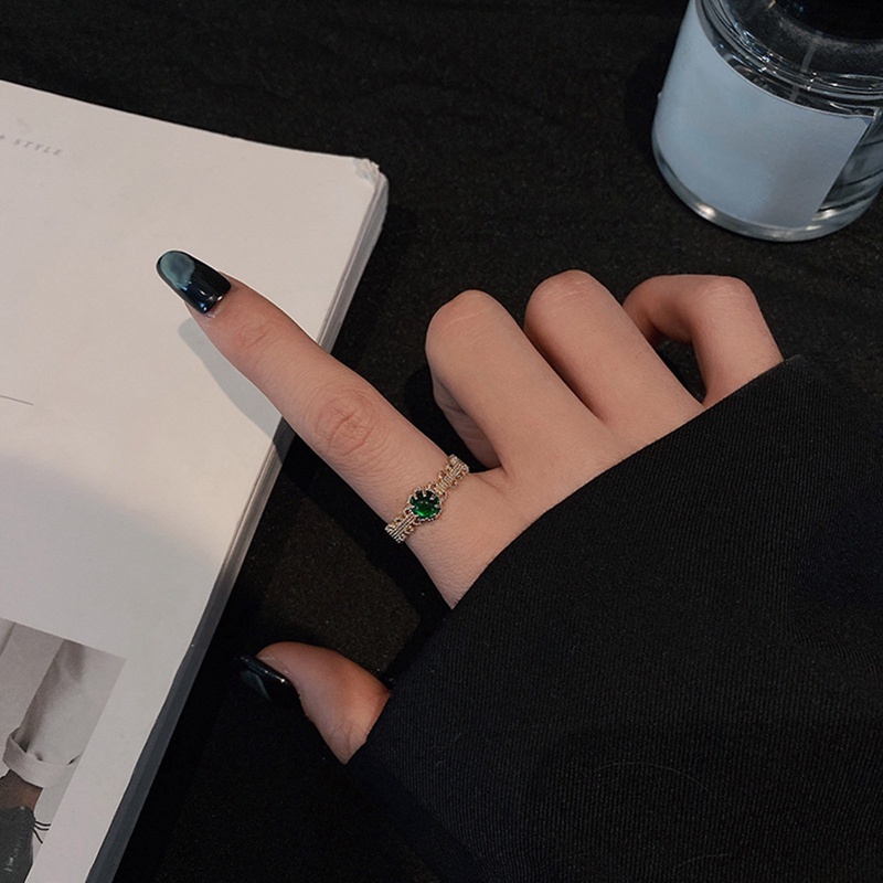 Fancyqube Cincin Jari Telunjuk Model Terbuka Dapat Disesuaikan Gaya Retro Eropa Dan Amerika