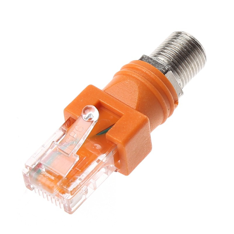 CRE  F Female To RJ45 Male Coaxial Barrel Coupler Adapter RJ45 To RF Connector Converter