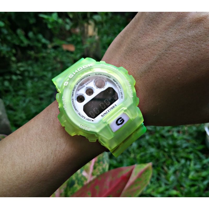 LIMITED EDITION JAM TANGAN GSHOCK TERBARU DW6900 STABILO MALAYSIA CUSTOM JELLY RUBBER LED LIGHT