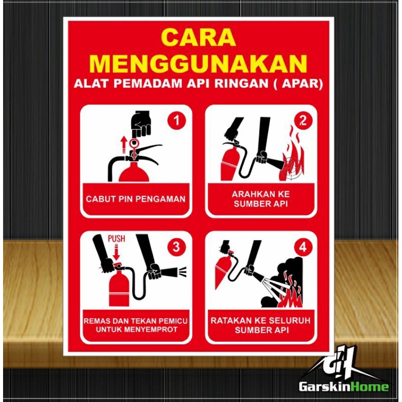 Jual Stiker Cara Peenggunaan Alat Pemadam Api Ringan / APAR | Shopee ...