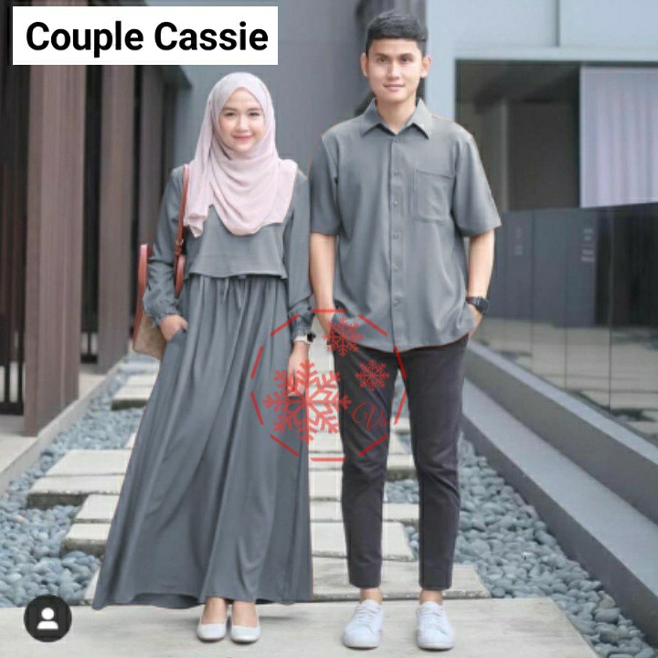 Modis | Couple Gamis Casie | Gamis Couple Muslim Muslimah | Baju Muslim Couple | Busana Lebaran