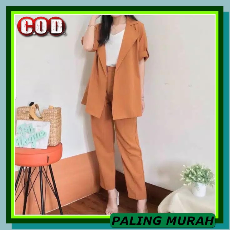 Jumpsuit Rayon Panjang Wanita Tanpa Lengan Motif Bunga Js917E AK707 Bzs - Zec St Ajengg -Blazer Me