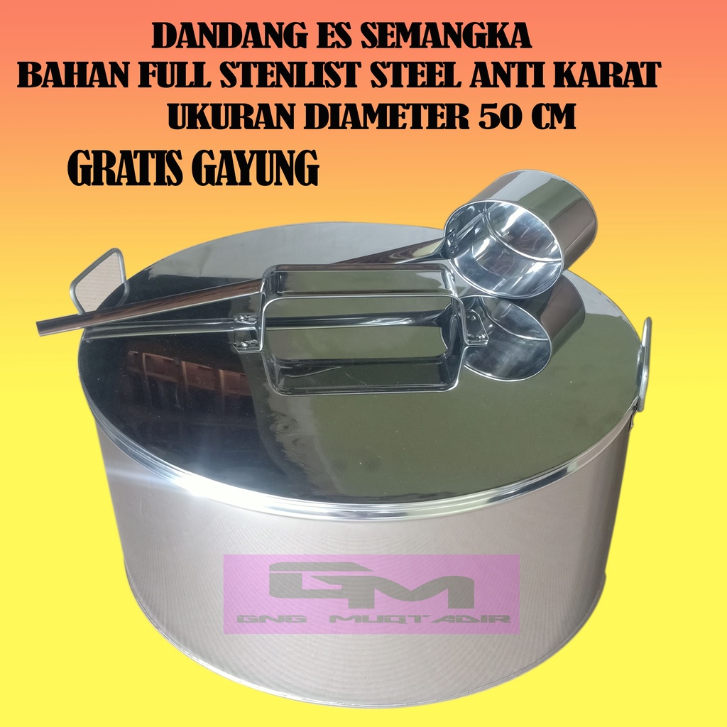 Dandang Es Semangka Bahan Stanlist STeel Anti Karat Gratis Gayung Jumbo Ukuran 50x50x30 cm