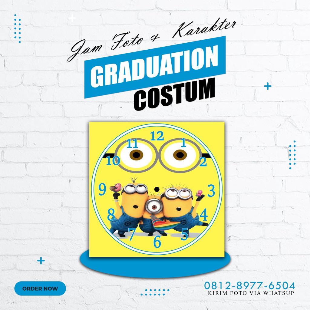 jam Dinding Kayu Unik Custom Foto Hadiah Kado
