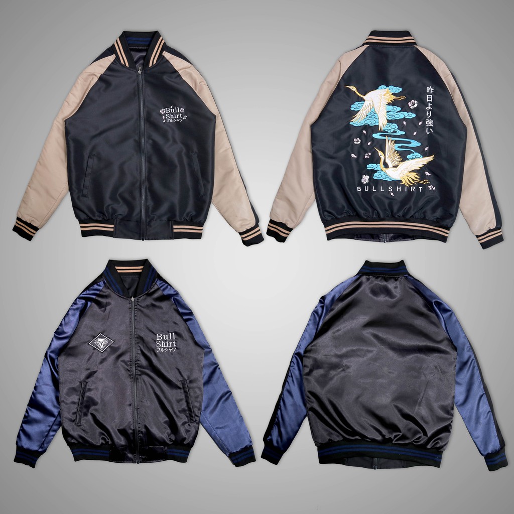 Bullshirt Sukajan Jacket Edition | Jaket Sukajan Distro Original Bolak Balik [doubleside] Waterproof
