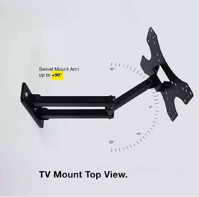 Bracket TV 43 40 32 28 24 22 inch Import SWIVEL 4 Arah Premium Design Best Quality