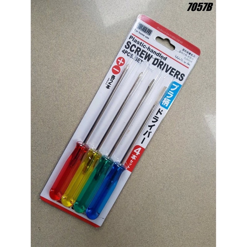 Unik obeng 4 pc screw driver plastik handle Murah