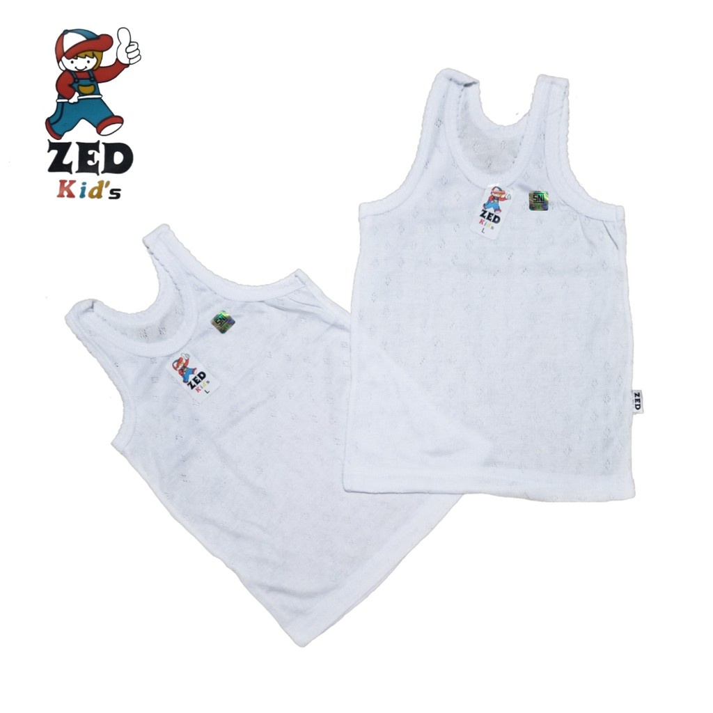 ZEDKIDS | 6 PCS Singlet Anak Putih &amp; Warna | Kaos Dalam Anak Laki Laki &amp; Perempuan Kaos Dalam Anak