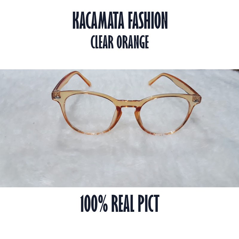 TERBARUU!!!Kacamata Gaya / Kacamata Sporty / Kacamata Santai / Clear Orange / nastushaa