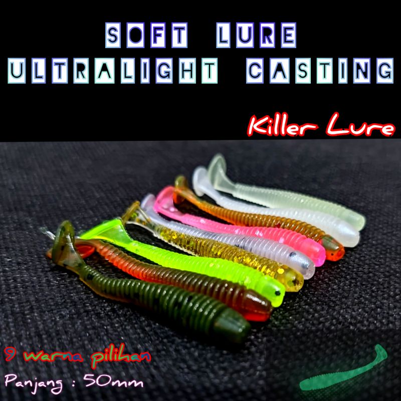 Softlure Paddle Tail 5cm UL Lure Umpan Ultra Light Casting