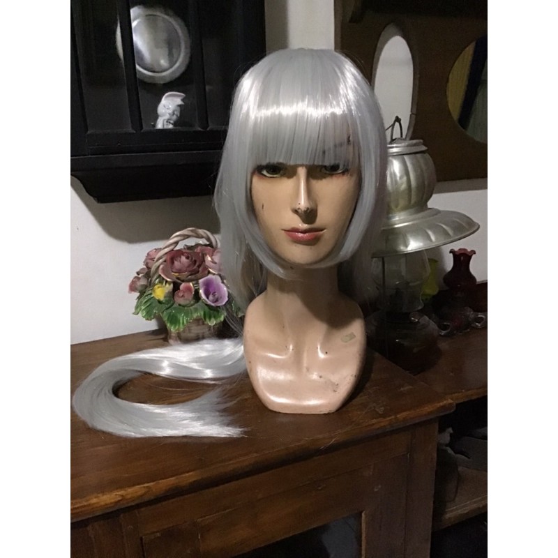 ririka momobami kakegurui wig cosplay silver 100cm
