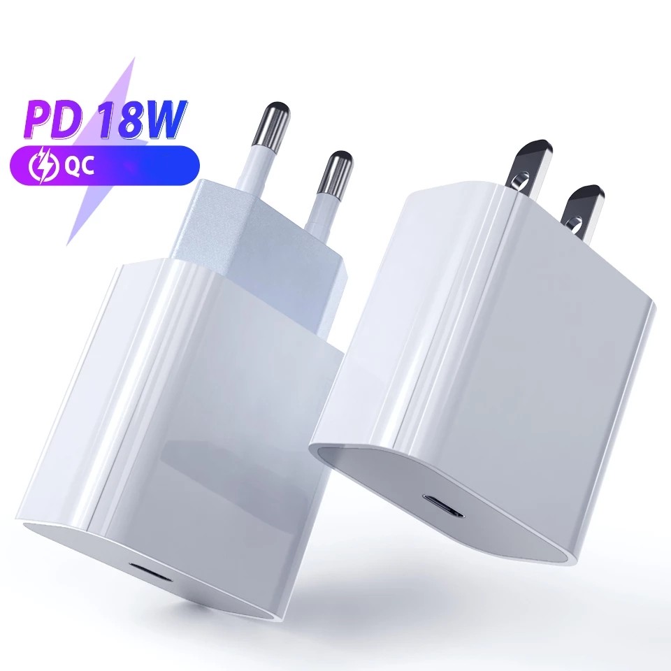 Adapter Charger Dinding Universal 18w Qc 3.0 Untuk Iphone 8 / X / Xr / 11 Ipad / Us / Eu