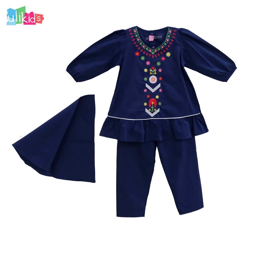 Ulikids Baju  Muslim  Anak  Perempuan Motif  Kembang Shopee 