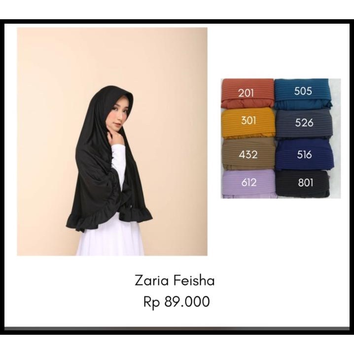 Jilbab Bergo Elzatta Hijab Original Diskon Zaria Feisha