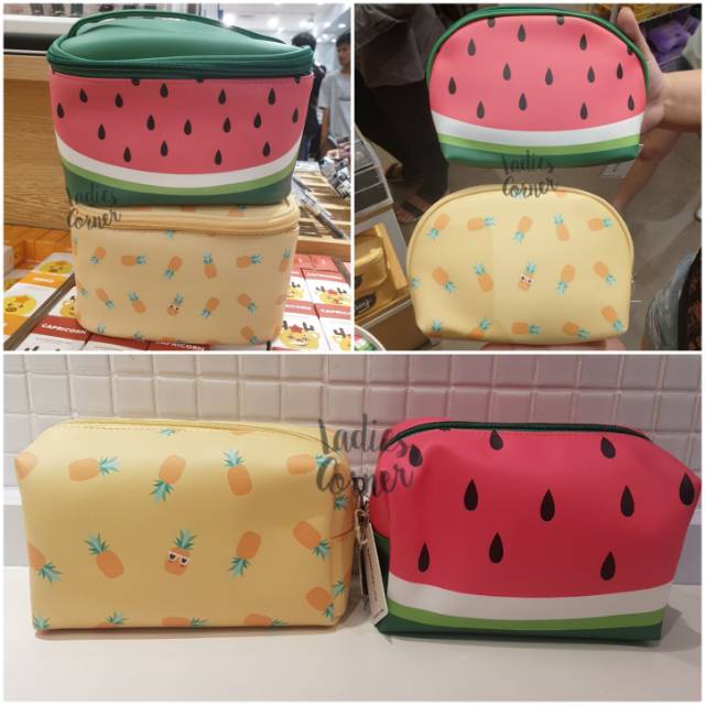 FRUIT SERIES BAG MINISO POUCH COSMETIC TAS  KOSMETIK TEMPAT 