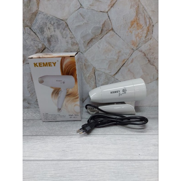 Hairdryer Lipat Travel 1200W Hair Dryer Kemey KM 368 ORIGINAL