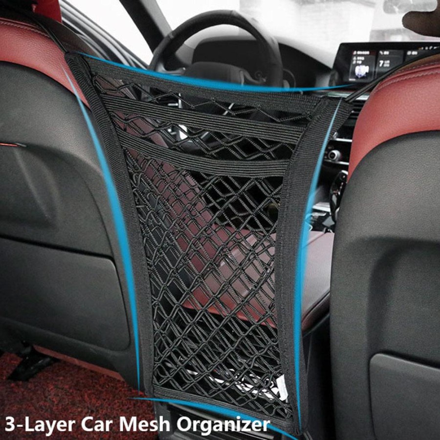 Car Net Storage Organiser 3 Lapis Bahan Tebal High Quality