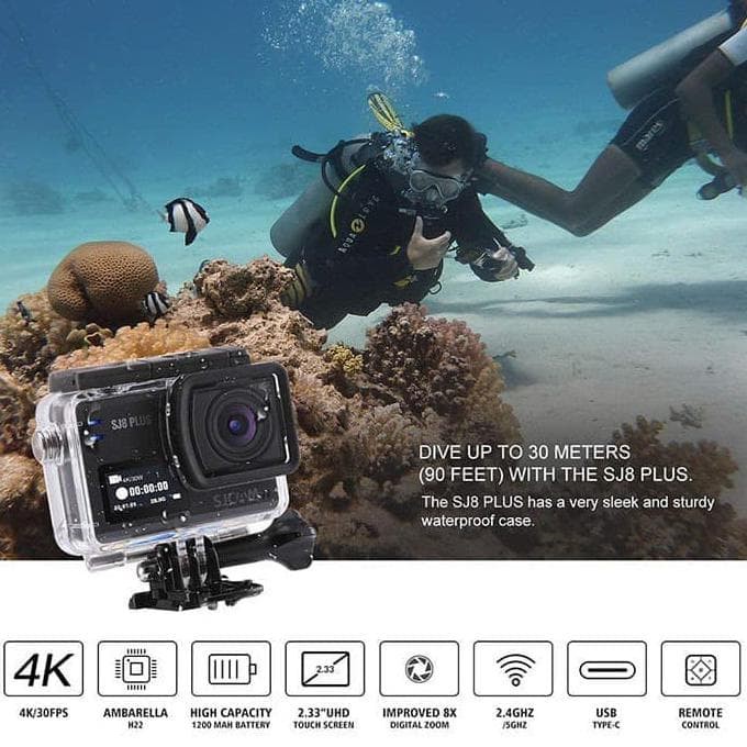 SJCAM SJ8 PLUS 4K Touchscreen Action Kamera 3 Way Basic 32GB