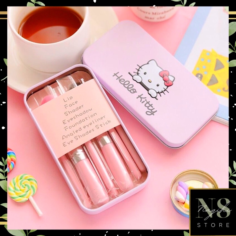 ✨NAGIHI✨ Kuas Make Up 7 in 1 Hello Kitty / Make Up Tools / Make Up Brush / Set Kuas Make Up