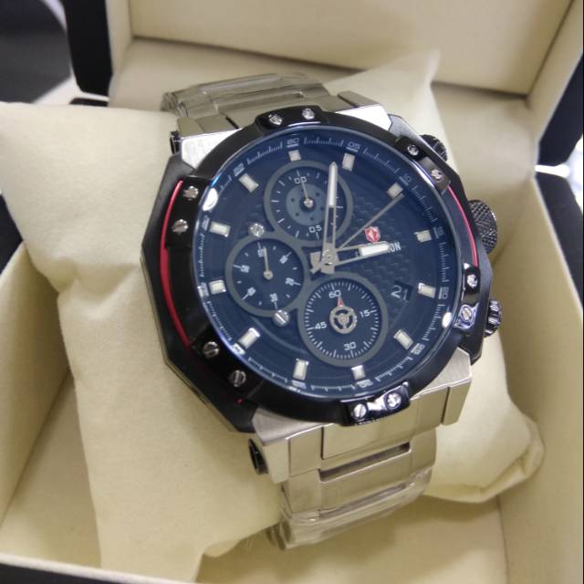 Expedition original E6385 silver hitam lis merah