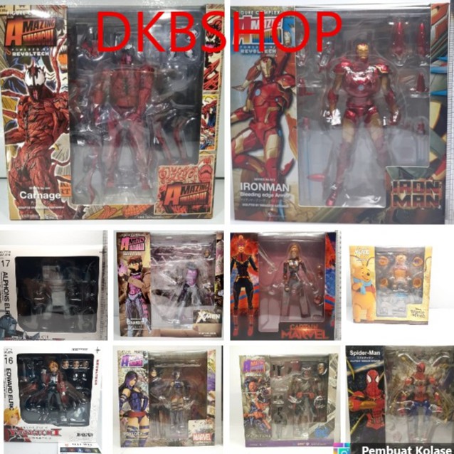 Revoltech Full Metal Alchemist Figure Ironman Gambit Figure Venom Winnie The Pooh Captain Marvel New