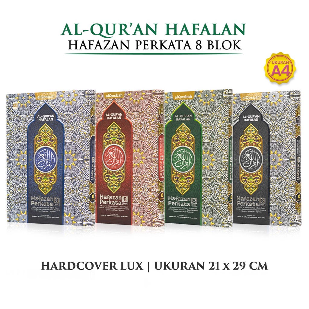 Al Quran Besar Hafalan Perkata Hafazan 8 Blok Ukuran A4