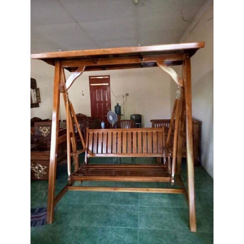 ayunan kayu minimalis ayunan teras kayu jati