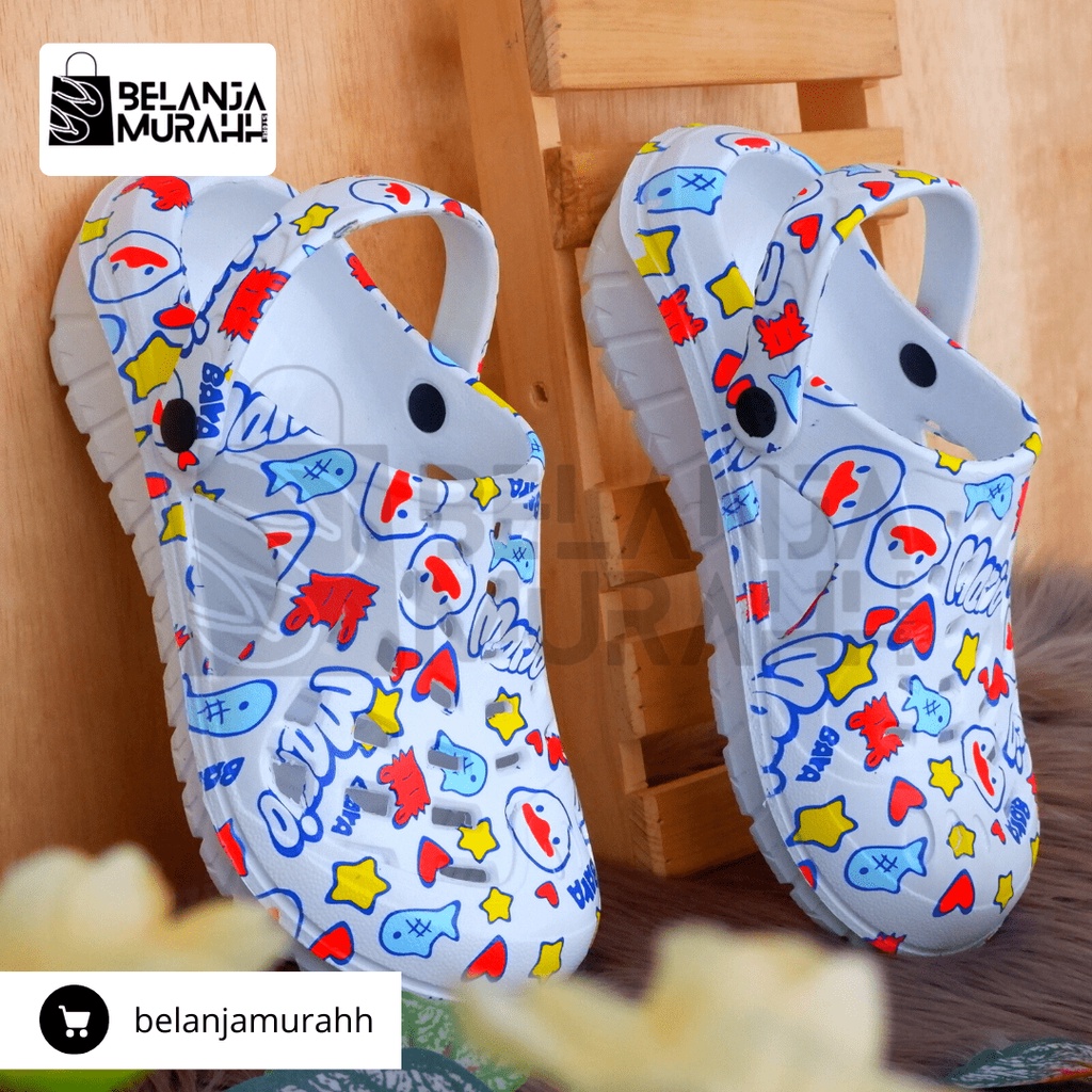 Sandal Kodok bolong-bolong Model Printing lucu model duck/bebek