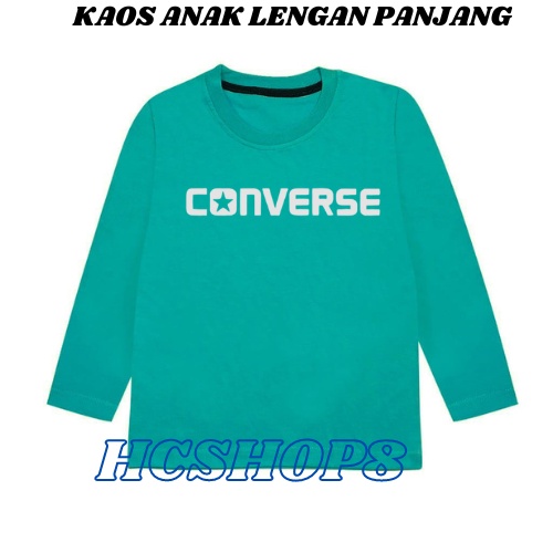 Kaos Anak Lengan Panjang Logo Conv3 Cowok Cewek Usia 2-16th