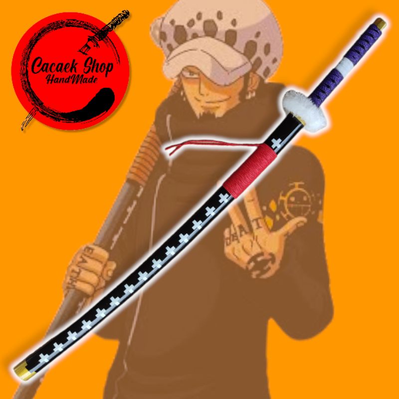 pedang kayu trafalgar law one piece anime cosplay