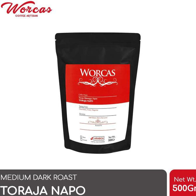 

Kopi Arabica Toraja Napo 500 Gram (Biji/Bubuk) | Worcas Coffee - KOPI BIJI