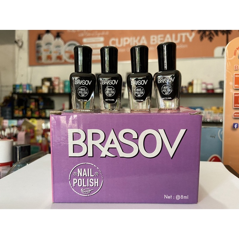 ❗️ADA HARGA GROSIR❗️brasov kutek single warna hitam - brasov nail polish no 104 black single color