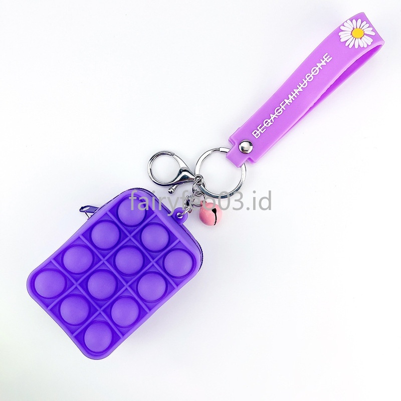 Flower Keychain Cute Cartoon Pop It Bubble Pendant