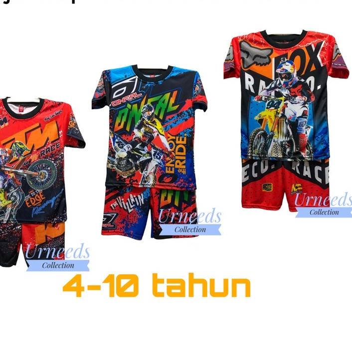 Sale COD / SETELAN BAJU BALAP ANAK LENGAN PENDEK TERBARU / SET JERSEY SEPEDA ANAK MURAH / KAOS BALAP